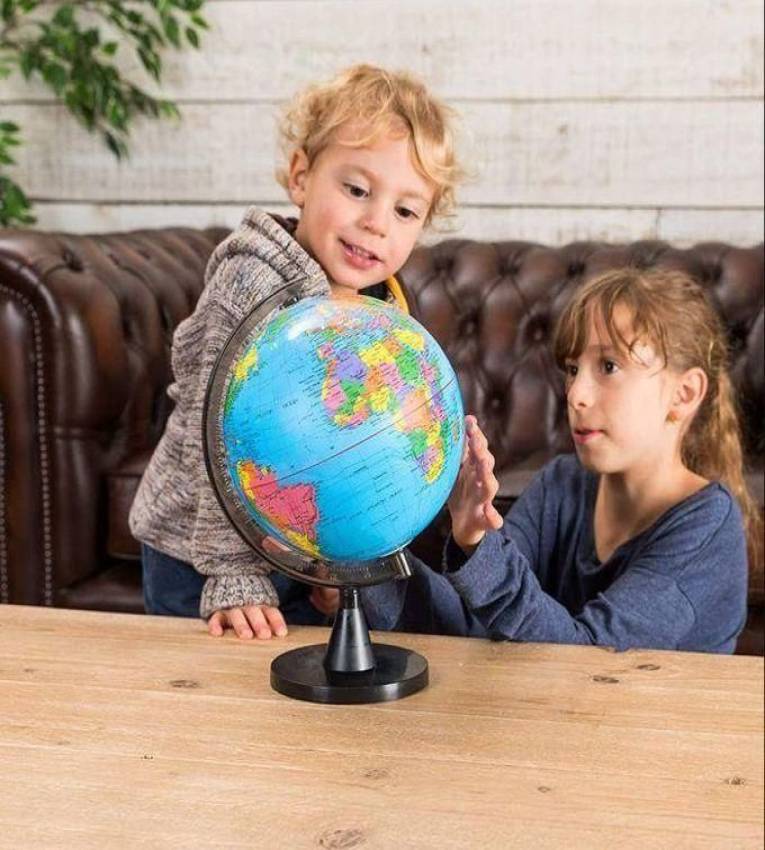 GLOBE Carte de géographie dos jouet pour les enfants et les adultes avec attro d'ulus ents, pays (14.2cm)